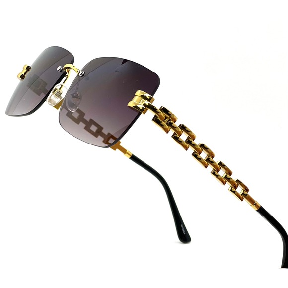 Sunglasses Aviator Rectangular Frameless Shades Hip Hop Cholo Migos Shades Gafas - Picture 1 of 4